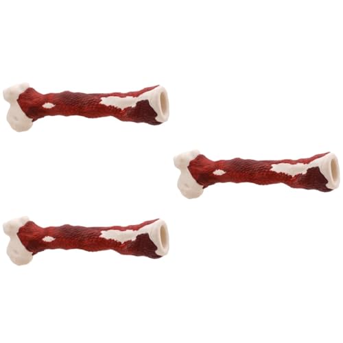 FRCOLOR 3st Kauknochen Für Haustiere Zahnknochen Für Hunde Zugspielzeug Für Haustierzähne Gefälschtes Hundespielzeug Aus Knochen Aggressives Kauspielzeug Für Hunde Gummi Sauber von FRCOLOR