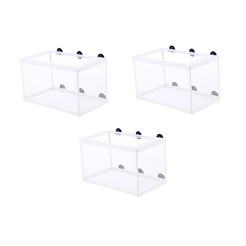 FRCOLOR 3st Kleines Fisch-isolationsnetz Inkubator Für Die Fischzucht Trennnetz Für Aquarien Fischzuchtbecken Fischzüchter Netz Fischzuchtnetz Brüterei Fischernetz Gaze Terrarium Weiß Groß von FRCOLOR