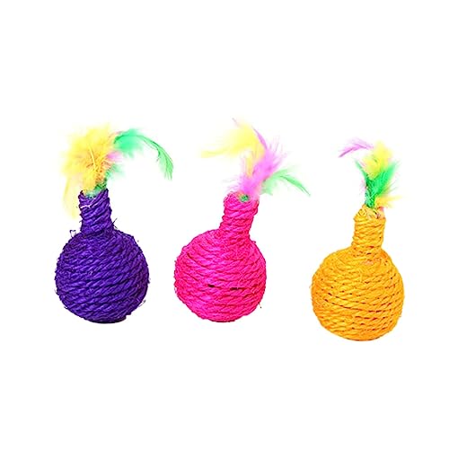 FRCOLOR Farbspielzeug 3st Pet-Ball-Spielzeug Spielzeug Für Haustiere Federball Ballspielzeug Spielzeuge Haustier Beißspielzeug Aquarium Mit Durchsichtiger Wand Sisalkugel Katze FRCOLOR Farbspielzeug 3st Pet-Ball-Spielzeug Spielzeug Für Haustiere Federball Ballspielzeug Spielzeuge Haustier Beißspielzeug Aquarium Mit Durchsichtiger Wand Sisalkugel Katze von FRCOLOR