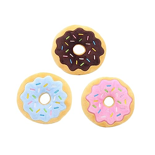 FRCOLOR 3stücke Hundespielzeug Plüsch Donut Kauspielzeug Mit Quietscher Interaktives Haustier Spielzeug Für Welpen Und Hunde Fördert Zahngesundheit Und Langeweile Farben Zufällig FRCOLOR 3stücke Hundespielzeug Plüsch Donut Kauspielzeug Mit Quietscher Interaktives Haustier Spielzeug Für Welpen Und Hunde Fördert Zahngesundheit Und Langeweile Farben Zufällig von FRCOLOR