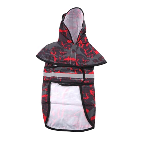 FRCOLOR 3-teiliges Haustier-Regenmantel-Set Mit Kapuze Für Hunde Reflektierend Für Bis Große Hunde Haustier- Und Katzen-regenbekleidung Outdoor-Abenteuer Schwarz/rot Größe XL von FRCOLOR