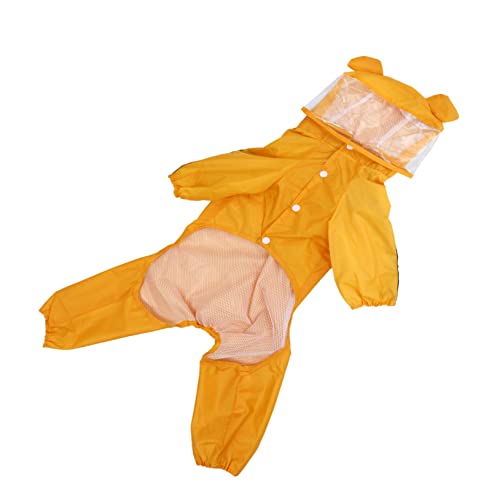 FRCOLOR 3st Regenmantel Für Haustiere Gelbe Tierregenjacke Hund Regenmantel Mit Kapuze Atmungsaktiv Hundeschlitten Regenponcho Für Hunde Regenkleidung Für Hunde Faltbar Stoff Hündchen von FRCOLOR