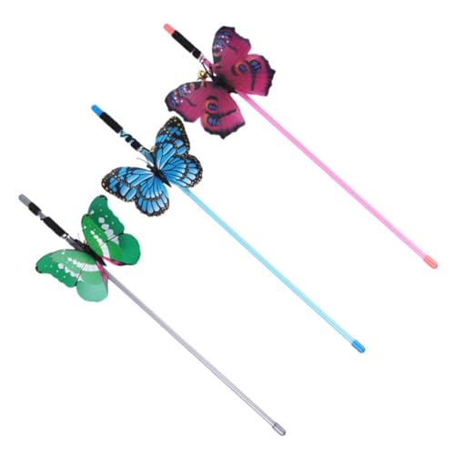 FRCOLOR 3stücke Interaktive Katzen-spielzeuge Mit Schmetterlings-Glocken Teaser-Sticks Für Katzen Farbige Katzenangel Fördert Bewegung Und Bindung Zufällige Muster FRCOLOR 3stücke Interaktive Katzen-spielzeuge Mit Schmetterlings-Glocken Teaser-Sticks Für Katzen Farbige Katzenangel Fördert Bewegung Und Bindung Zufällige Muster von FRCOLOR