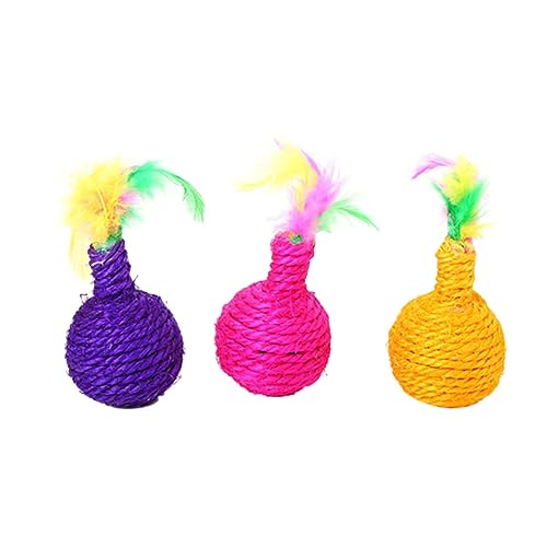 FRCOLOR 3St Katzenspielzeug Katzenbedarf Kratzspielzeug Katze spielt Spielzeug zur geistigen Stimulation Ball Spielzeuge Spielzeug für Haustiere Katzenbeißspielzeug beissen Sisalkugel FRCOLOR 3St Katzenspielzeug Katzenbedarf Kratzspielzeug Katze spielt Spielzeug zur geistigen Stimulation Ball Spielzeuge Spielzeug für Haustiere Katzenbeißspielzeug beissen Sisalkugel von FRCOLOR