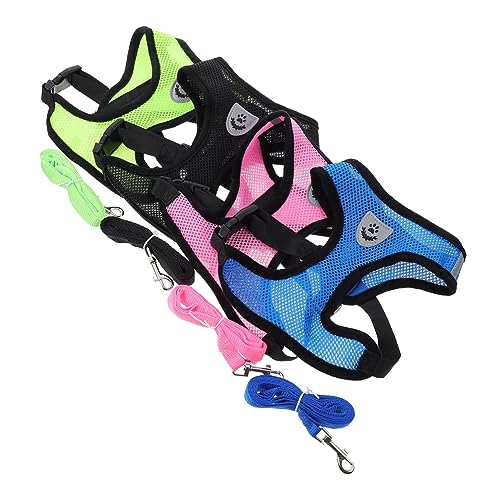 FRCOLOR 4sätze Verstellbares Hundegeschirr Mit Leine Und Zugseil Kleine Bis Große Hunde Atmungsaktives Bequemes Geschirr Für Schwarz Blau Grün FRCOLOR 4sätze Verstellbares Hundegeschirr Mit Leine Und Zugseil Kleine Bis Große Hunde Atmungsaktives Bequemes Geschirr Für Schwarz Blau Grün von FRCOLOR