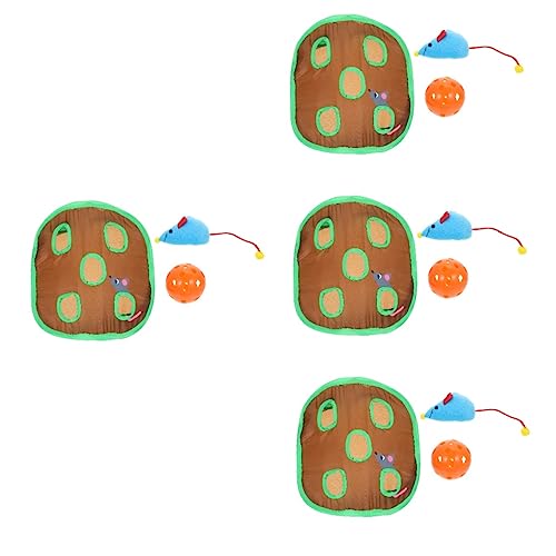 FRCOLOR 4 Sätze Katzen Spielzeug Löcher Katzenspielzeug Katzentür Fang Das Katzenspielzeug Hundetür Für Die Wand Tunnel Schiebetür Hundetür Einsatz Spielbett Stoff Neun Löcher Die Katze von FRCOLOR