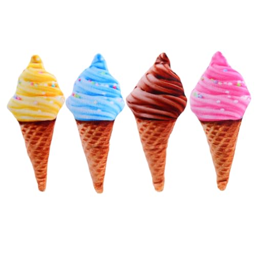 FRCOLOR Haustierspielzeug 4er-Pack Eiscreme-katzenspielzeug Plüsch-kätzchen-kauspielzeug Interaktives Quietschspielzeug Zum Kratzen und Beißen Keine Chemikalien FRCOLOR Haustierspielzeug 4er-Pack Eiscreme-katzenspielzeug Plüsch-kätzchen-kauspielzeug Interaktives Quietschspielzeug Zum Kratzen und Beißen Keine Chemikalien von FRCOLOR