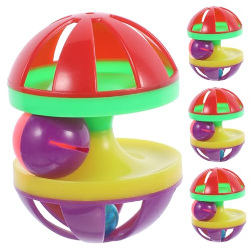 FRCOLOR 4 Stück Hummeln Kätzchen Spielzeug Katzenbälle Spielzeug Für Haustiere Katzenspielzeug Spielzeugbälle Spielzeug Für Kätzchen Glockenspielzeug Für Katzen Spielzeugball Farbkontrast von FRCOLOR