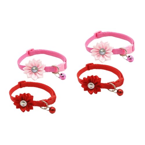 FRCOLOR 4stücke Teiliges Blumenhalsband Mit Glocke Für Haustiere Verstellbar Und Farbenfroh Rot Für Katzen Und Hunde Für Und Besondere Anlässe FRCOLOR 4stücke Teiliges Blumenhalsband Mit Glocke Für Haustiere Verstellbar Und Farbenfroh Rot Für Katzen Und Hunde Für Und Besondere Anlässe von FRCOLOR