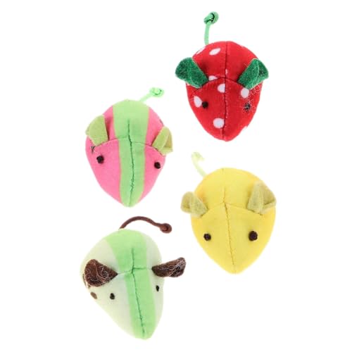 FRCOLOR 4 Stück Katzenspielzeug Fruchtmäuse-katzenspielzeug -katzenspielzeug Für Wohnungskatzen Interaktives Katzenspielzeug Gefälschte Mäuse Spielzeuge Plüsch Kätzchen Katze FRCOLOR 4 Stück Katzenspielzeug Fruchtmäuse-katzenspielzeug -katzenspielzeug Für Wohnungskatzen Interaktives Katzenspielzeug Gefälschte Mäuse Spielzeuge Plüsch Kätzchen Katze von FRCOLOR