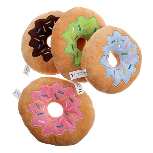 FRCOLOR 4stücke Plüsch Spielzeug Für Hunde Quietschende Donuts Mit Geräusch Interaktive Kauspielzeuge Für Beschäftigung Und Zahnpflege Für Kleine Und Mittlere Hunde FRCOLOR 4stücke Plüsch Spielzeug Für Hunde Quietschende Donuts Mit Geräusch Interaktive Kauspielzeuge Für Beschäftigung Und Zahnpflege Für Kleine Und Mittlere Hunde von FRCOLOR
