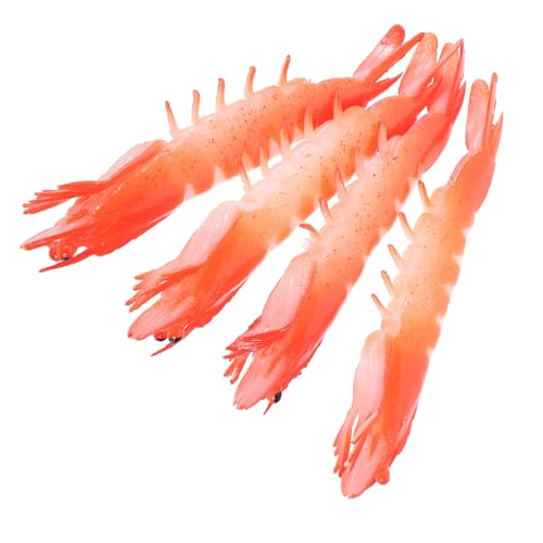 FRCOLOR 4 Stück Simulierte Garnelenmodelle aus PVC Realistische Meereslebewesen Nachbildung Einzigartiges Kognitives Lernspielzeug und Dekoratives Aquarium Zubehör für Zuhause und Büro von FRCOLOR