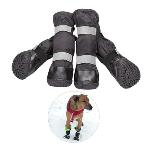 4 Stück hundepfoten hundekleidung Regenschuhe hundezubehör Hundeschutz Haustierschuhe Haustier-Hundeschuhe Stiefel für Hunde Hundestiefel Schuhe für Hunde wasserdicht Regenstiefel von FRCOLOR