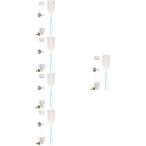 FRCOLOR 5 Sätze Trinkbrunnen Für Papageien Automatischer Vogelhäuschen Automatischer Wasserspender Für Vögel Vogel Wasserspender Papagei Futterautomat Vogelkäfig Plastik Weiß von FRCOLOR