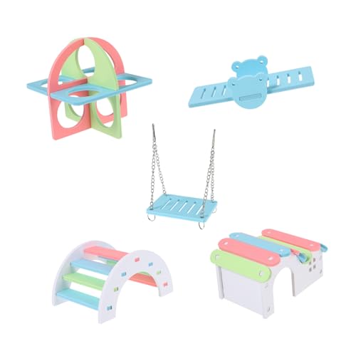 FRCOLOR 5stücke Teiliges Hamster Spielzeug Set Mit Rainbow House Wippe Und Brücke Bunte Für Aktives Spielen Und Wohlfühlen Ihrer Kleinen Nager Für Hamster Rennmäuse Und Zwerghamster FRCOLOR 5stücke Teiliges Hamster Spielzeug Set Mit Rainbow House Wippe Und Brücke Bunte Für Aktives Spielen Und Wohlfühlen Ihrer Kleinen Nager Für Hamster Rennmäuse Und Zwerghamster von FRCOLOR
