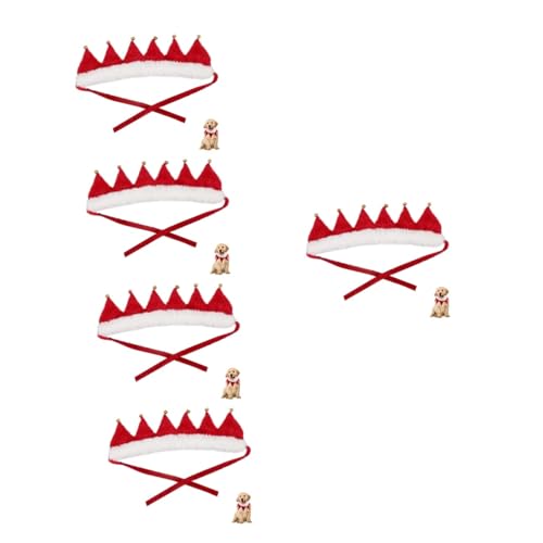 FRCOLOR 5st Haustierhalsband Zu Weihnachten Weihnachtshundehalsband Mit Glöckchen Kopftuch Feiertagsbandanas Für Haustiere Weihnachtshalsbänder Für Welpen Kleiner Kragen Polyester Der Hund von FRCOLOR