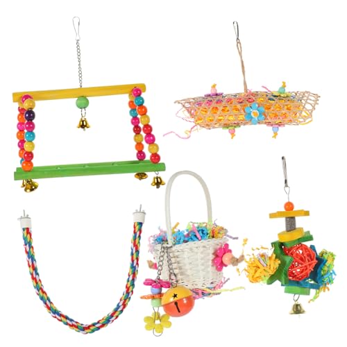 FRCOLOR Vogel Papagei Spielzeug 5 Stücke Holz Hängen Kauen Spielzeug für Vögel Mental FRCOLOR Vogel Papagei Spielzeug 5 Stücke Holz Hängen Kauen Spielzeug für Vögel Mental von FRCOLOR