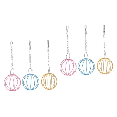 FRCOLOR 6 STK Hasengras Ball Futterraufe Für Heu Heubehälter Für Kaninchen Heu Für Meerschweinchen Kaninchen Heu Kaninchen-Futter-Manager Futter Heufütterer Ziege Eisen Kleines Haustier von FRCOLOR