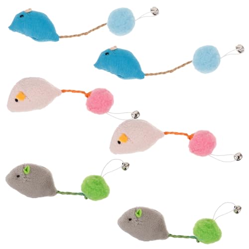 FRCOLOR 6stücke Teiliges Katzen-spielzeugset Mäuse Mit Glocke Für Interaktives Spielen Und Beschäftigung Von Katzen Für Drinnen Fitness FRCOLOR 6stücke Teiliges Katzen-spielzeugset Mäuse Mit Glocke Für Interaktives Spielen Und Beschäftigung Von Katzen Für Drinnen Fitness von FRCOLOR