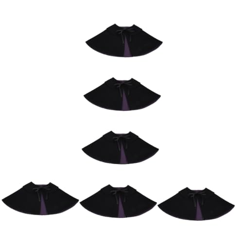 Schwarze Anzüge 6 STK Kleidung für Haustiere Haustier-Halloween-Mantel Halloween-Kopfschmuck für Haustiere Haustierzubehör Kleiner Haustiermantel Verzierung des Haustiermantels von FRCOLOR