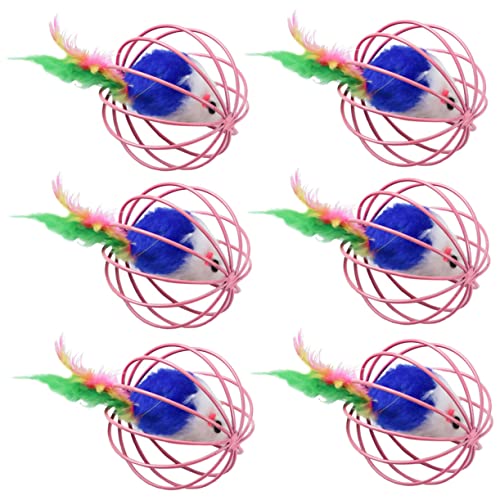 FRCOLOR 6stücke Interaktive Katzenspielzeuge Plüschmaus-Kugeln Käfig Für Katzen Fördert Jagdinstinkte Geräuschaktivierung Zufällige Farben FRCOLOR 6stücke Interaktive Katzenspielzeuge Plüschmaus-Kugeln Käfig Für Katzen Fördert Jagdinstinkte Geräuschaktivierung Zufällige Farben von FRCOLOR
