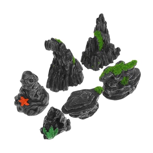 FRCOLOR 6stücke Akvaryum Dekoration Aus Kunstharz Aquarium Steindekor Dekorationsstein Für Garnelen Und Fische Handbemalte Mini Felsen Natürliche Unterwasser Landschaft DIY Aquarien von FRCOLOR