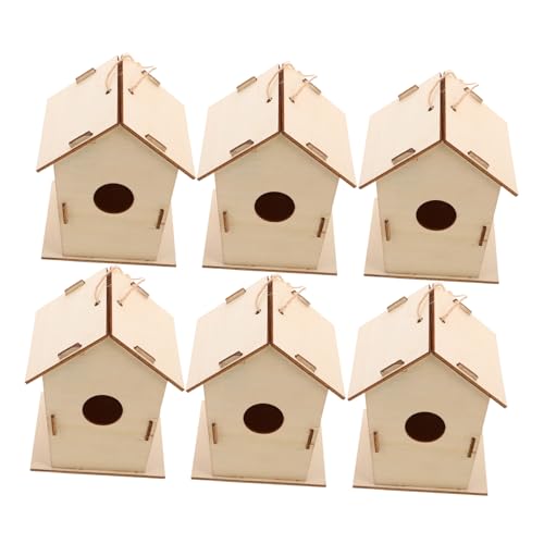 FRCOLOR 6 Stück Teiliges DIY Vogelhaus aus Holz für Unbemalt zum Bemalen und Basteln Wetterfestes Outdoor Vogelhäuschen Kreatives für Garten und Naturbeobachtung FRCOLOR 6 Stück Teiliges DIY Vogelhaus aus Holz für Unbemalt zum Bemalen und Basteln Wetterfestes Outdoor Vogelhäuschen Kreatives für Garten und Naturbeobachtung von FRCOLOR