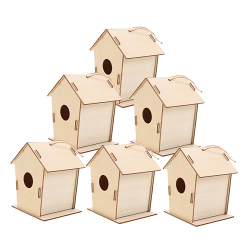 FRCOLOR 6-teiliges Vogelhaus Aus Holz Für Kinder: DIY-Graffiti-vogelhaus, Unbemalte Vogelhäuser Für Kinder – Lustige BAU- Und Malaktivität FRCOLOR 6-teiliges Vogelhaus Aus Holz Für Kinder: DIY-Graffiti-vogelhaus, Unbemalte Vogelhäuser Für Kinder – Lustige BAU- Und Malaktivität von FRCOLOR