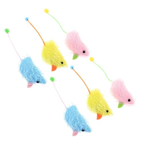 FRCOLOR 6St Katzenspielzeug Katzen-Mäuse-Spielzeug Kauzahnbürste für Katzen interaktives katzenspielzeug Interactive cat Toy Plüschtier Spielzeuge Katze Plüschmaus Spielzeug von FRCOLOR