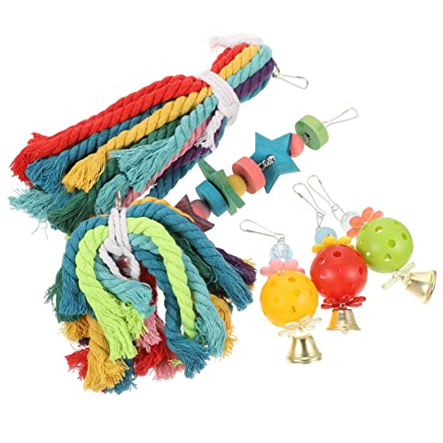 FRCOLOR 6st Papagei Kauspielzeug Spielzeug Für Vögel Vogelbarsch Vogelschaukelspielzeug Schaukel Papageienholz Ara- Langen Großer Vogelkäfig Baumwollseil FRCOLOR 6st Papagei Kauspielzeug Spielzeug Für Vögel Vogelbarsch Vogelschaukelspielzeug Schaukel Papageienholz Ara- Langen Großer Vogelkäfig Baumwollseil von FRCOLOR