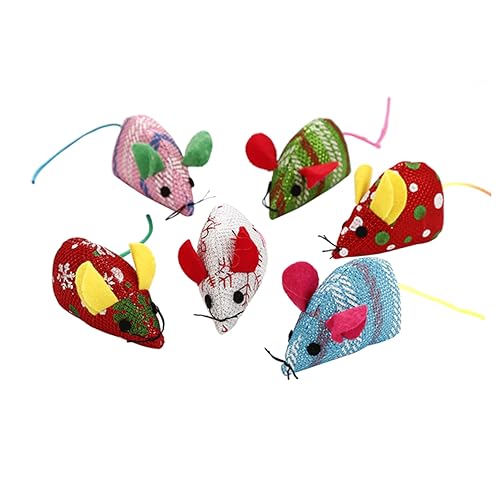 FRCOLOR Plüschtiere 6St Katze Teaser -Plüsch die Katze de porristas Haustierspielzeug Spielzeuge Plüschtier Mäuse Spielzeug Plüschmäuse Weihnachten Katzenspielzeug FRCOLOR Plüschtiere 6St Katze Teaser -Plüsch die Katze de porristas Haustierspielzeug Spielzeuge Plüschtier Mäuse Spielzeug Plüschmäuse Weihnachten Katzenspielzeug von FRCOLOR