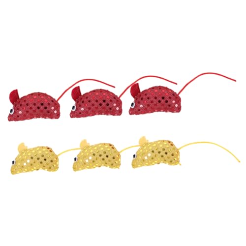 FRCOLOR Kätzchen- -Spielzeug für Katzen 6er-Pack Weiche Mäuse-spielzeuge mit Pailletten Katzenkauspielzeug für Drinnen und Draußen FRCOLOR Kätzchen- -Spielzeug für Katzen 6er-Pack Weiche Mäuse-spielzeuge mit Pailletten Katzenkauspielzeug für Drinnen und Draußen von FRCOLOR