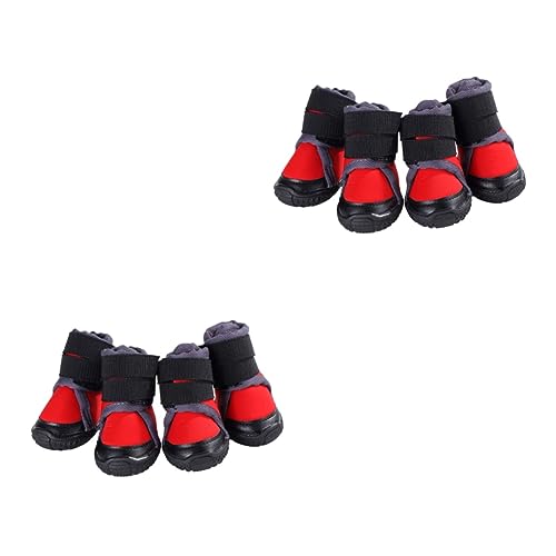 FRCOLOR 2 Sets Hundeschuhe Aus Gummi Warm Atmungsaktiv Für Haustiere Outdoor-Schuhe Größe 45 Rot Heimtierbedarf 4 Stück X 2 FRCOLOR 2 Sets Hundeschuhe Aus Gummi Warm Atmungsaktiv Für Haustiere Outdoor-Schuhe Größe 45 Rot Heimtierbedarf 4 Stück X 2 von FRCOLOR