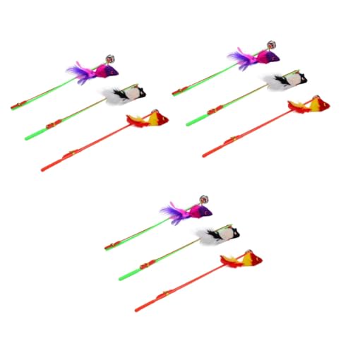 FRCOLOR 3sets Elastisches Katzenspielzeug Beißen Seil Haustier Katzenspielzeug Stick Kätzchen Necken Spielzeug Katzentraining 3pcs * 3 von FRCOLOR