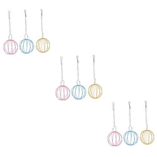 FRCOLOR 9 Stück Kaninchen-Grasball Ziegen-Hängefütterungsspielzeug Kaninchengras-Futterspender Heuhalter Für Kaninchen Meerschweinchen Heu-Futterspender Ziegenzubehör von FRCOLOR