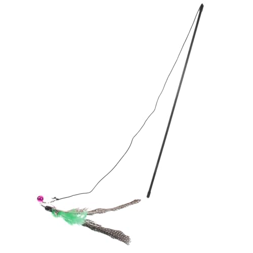 FRCOLOR Interaktives Katzenspielzeug Katzenangel Mit Glocke Lang Fördert Natürliche Elastisches Seil Für Dynamisches Spiel Für Katzen Und Kitten Geräuschförderung von FRCOLOR
