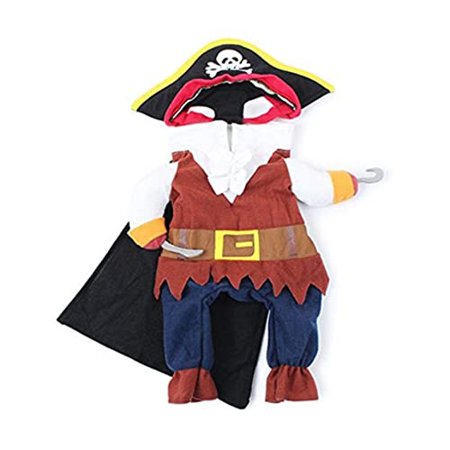 Cosplay for cat Pirate pet Clothes pet Pirate hat Pirate Costumes with hat Haustierpiratenanzug Haustierkleid Halloween Kleidung Mantel Pyjama Fräulein Verwandlungs-Outfit von FRCOLOR