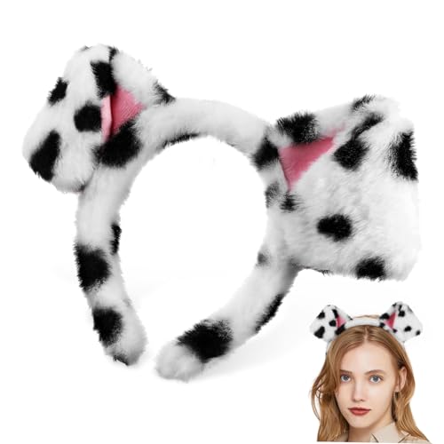 FRCOLOR Dalmatiner Stirnband Für Erwachsene Dalmatiner Ohren Dalmatiner Haustier Kapuze Tier Dalmatiner Kostüm Pfotenhunde Plüsch Welpenohren Stirnband Hundeohren Stirnband von FRCOLOR