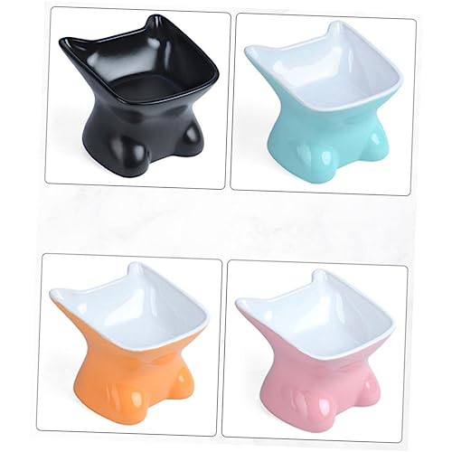 FRCOLOR tierfutter pet Feeder Futterstation für Hunde Futterspender für Haustiere Katzennäpfe Katzennapf Katze schrägmaul fütterer Katzenfutter Karikatur Fressnapf Geschirr Zubringer von FRCOLOR