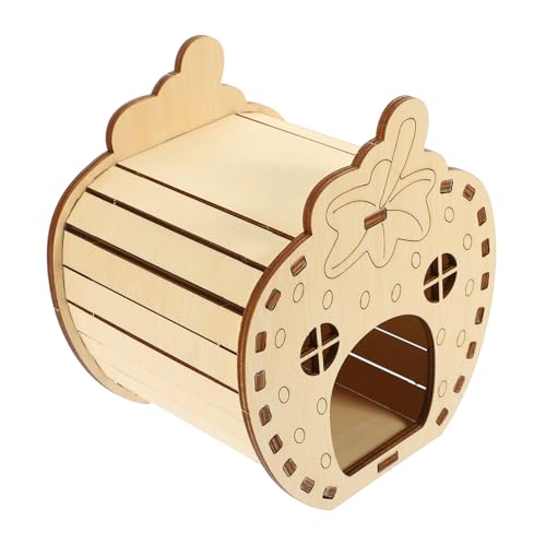 FRCOLOR Hamster Holzhaus DIY Zusammengebautes Spielzeug Kleintier Lebensraum Dekoration Hamsterversteckhütte Hamsterhaus Versteck Für Rennmäuse Aus Holz Erdbeere Hölzern Haustier von FRCOLOR