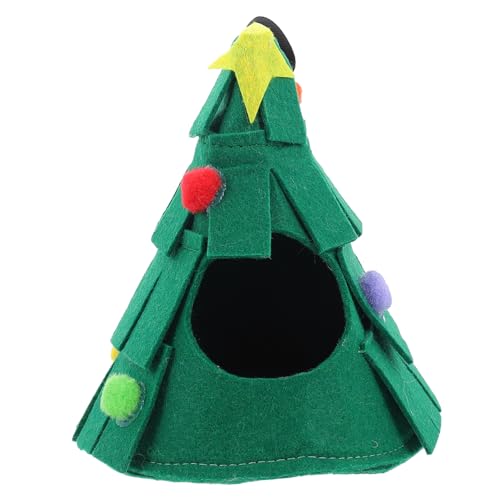 FRCOLOR Hamster-weihnachtsnest Meerschweinchen Nest Weihnachtshamsterbett Weihnachtshamsterversteck Hängematte Für Kleine Haustiere Weihnachtshaustier Hängendes Bett Weihnachten Filzstoff von FRCOLOR