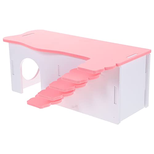 FRCOLOR Hamsterhaus Hamster häuschen Hamster Spielzeug Hamsterleiterhaus Hamsterversteck Kletterspielzeug Holzdekor Mäuseleiterhaus Meerschweinchen verstecken Hamsterkäfig schmücken von FRCOLOR