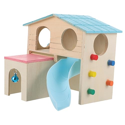 FRCOLOR Holzspielzeug Für Hamster Klettergerüst Mit Rutsche Und Plattform Für Kleintiere Robustes Design Aus Hochwertigem Holz Für Zwerghamster Meerschweinchen Und Andere Kleine FRCOLOR Holzspielzeug Für Hamster Klettergerüst Mit Rutsche Und Plattform Für Kleintiere Robustes Design Aus Hochwertigem Holz Für Zwerghamster Meerschweinchen Und Andere Kleine von FRCOLOR