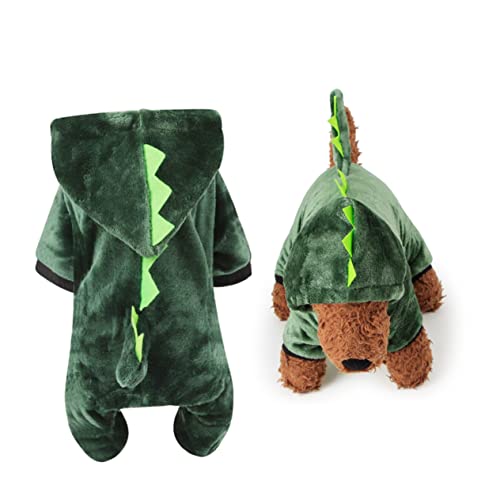 FRCOLOR Hundekostüm Dinosaurier Für Kleine Hunde Warmes Haustier-Outfit Aus Fleece Für Halloween Geburtstage Und Besondere Anlässe S von FRCOLOR