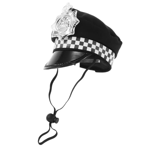 FRCOLOR Haustier Polizeihut für Katzen Verstellbare Polizeikostüm Mütze Einzigartiger Cosplay Hut für Haustiere für Partys Veranstaltungen Dekorativer Hut von FRCOLOR