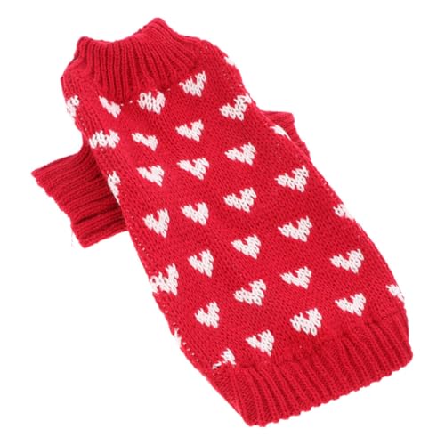 FRCOLOR Hundepullover Valentinstagskleidung Für Welpen Deko-Pullover Für Hunde Gestrickte Winterpullover Für Haustiere Katze Weste Warm Halten Acryl Rot Zubehör FRCOLOR Hundepullover Valentinstagskleidung Für Welpen Deko-Pullover Für Hunde Gestrickte Winterpullover Für Haustiere Katze Weste Warm Halten Acryl Rot Zubehör von FRCOLOR