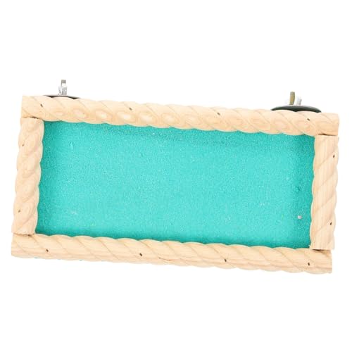 FRCOLOR Vogelspielzeug Aus Holz Für Papageien Und Sittiche Kletter Und Spielplattform Mit Kratzbrett Für Käfige Sicheres Und Langlebiges Zubehör Für Haustiere Grünes Design von FRCOLOR