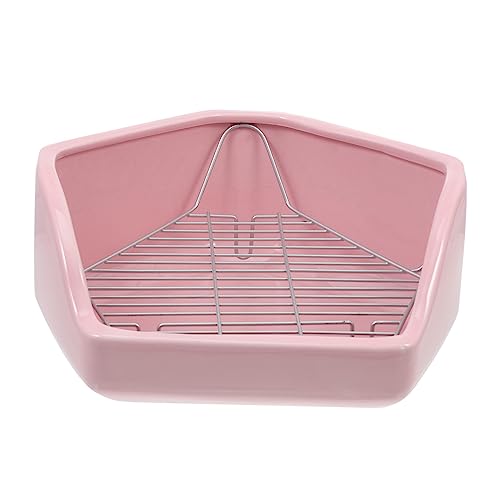 FRCOLOR Kaninchentoilette Hamster Toilette hasentoilette Töpfchen für Kleintiere dreieckiger Töpfchentrainer extra großes Tablett Haustier-Trainingstoilette übergroße Anti- -Toilette von FRCOLOR