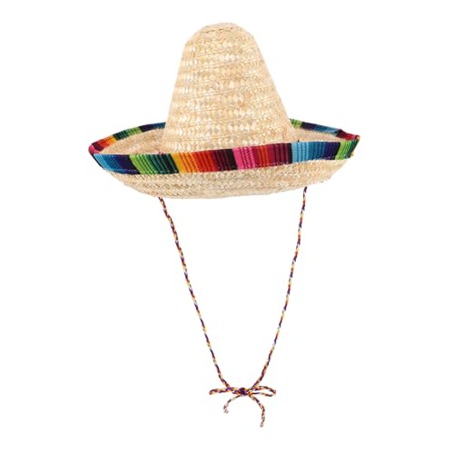 FRCOLOR Karnevals hüte Partyhut mexikanischer Hut Cowboyhut mit Katze Hut-Stirnband Hut-Hut-Party-Kostüm Pinata-Kostüm für Herren Hüte für Katzen Stirnbandhüte Mini-Sombrero Stroh Beige von FRCOLOR