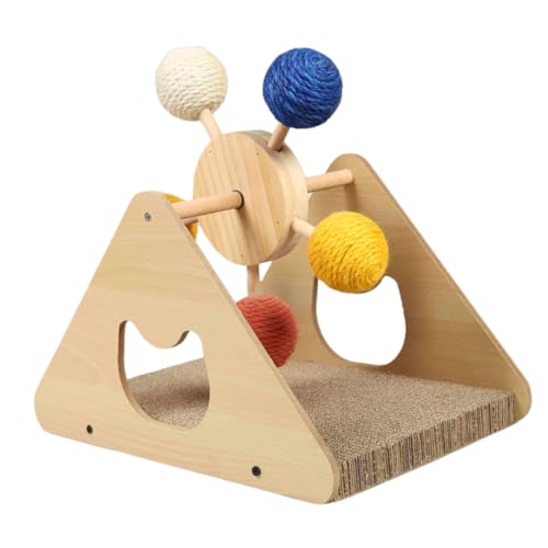 FRCOLOR Kratzbrett Für Katzen Aus Holz Katzenspielzeug Für Hauskatzen Kratzbaum Mit Spielzeug Zufällige Farbe FRCOLOR Kratzbrett Für Katzen Aus Holz Katzenspielzeug Für Hauskatzen Kratzbaum Mit Spielzeug Zufällige Farbe von FRCOLOR